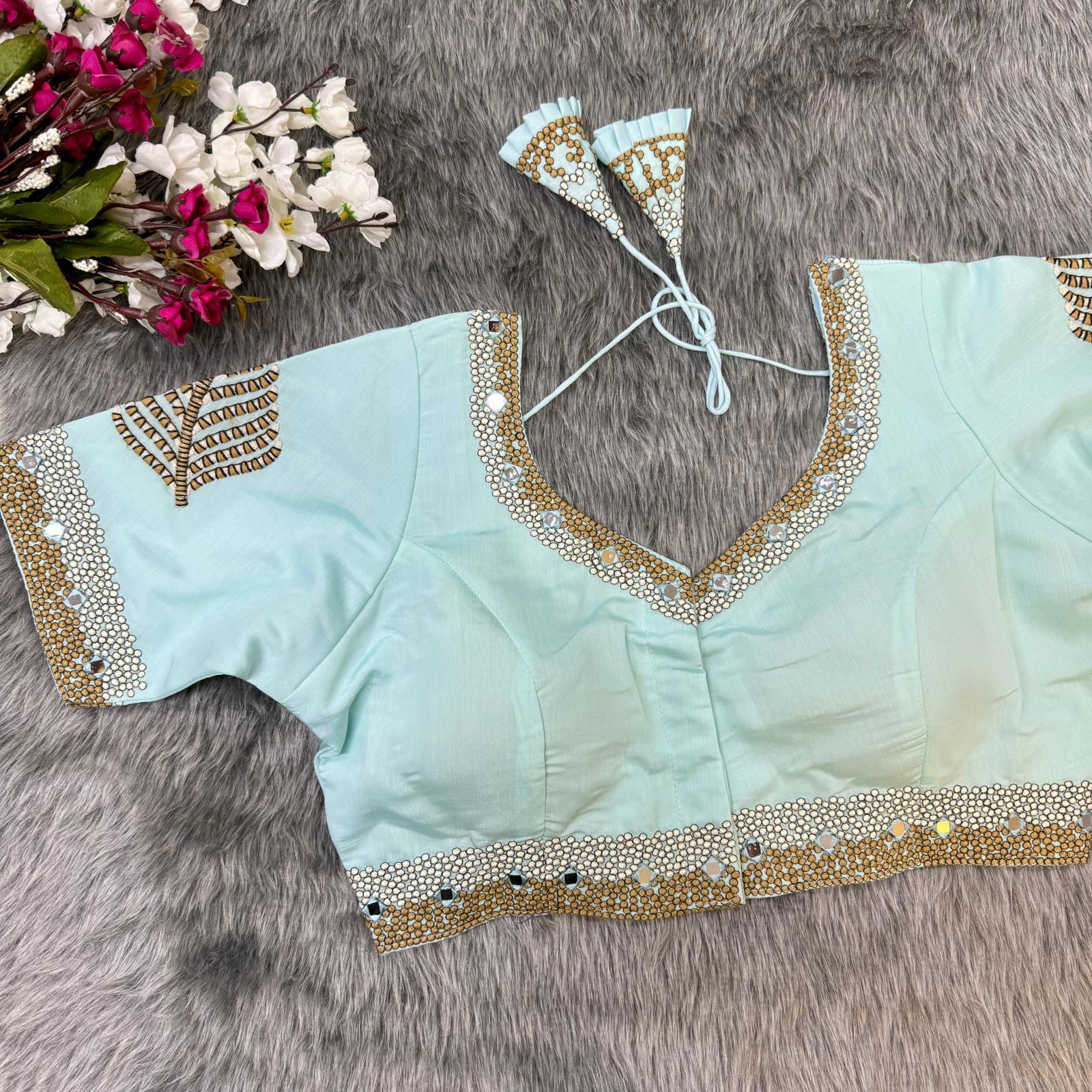 Rk Blouse Designer Soft Silk Heavy Work Party Wear Blouse Wholesale Online
